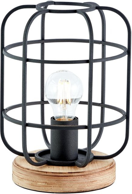 Brilliant Tischleuchte Gwen aus Holz und Metall in Antik Holz und Schwarz mit E27 Fassung - Bild 2