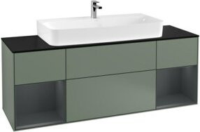 V&B Waschtischunterschrank Finion mit Wandbeleuchtung, Breite: 160 cm, Tiefe: 50,1 cm, Höhe: 50,1 cm, lackiert - Bild 1