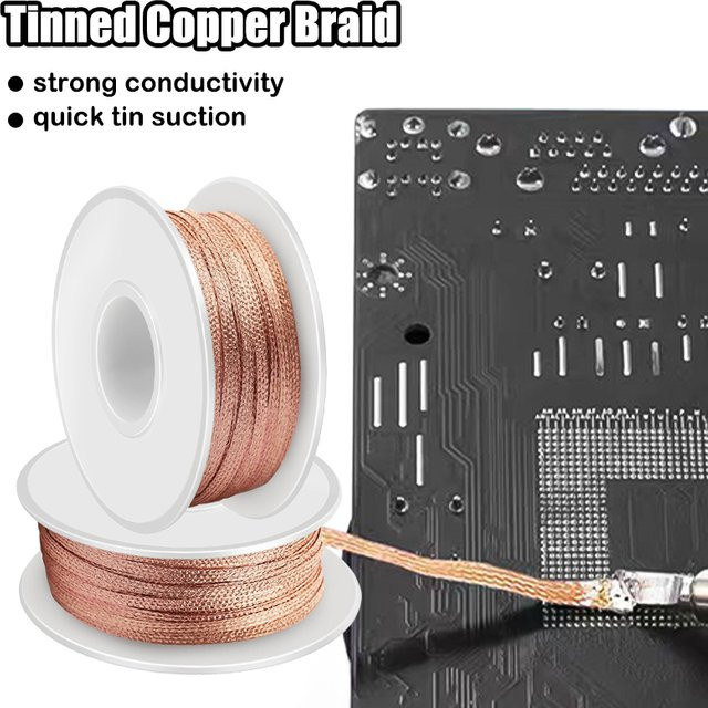 Entlötgeflecht für PCB-Platinen-Reparaturen in 2mm, 3mm oder 4mm Breite zur Zinnentfernung mit Flussmittel - Bild 1