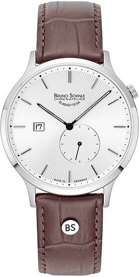 Bruno Söhnle Armbanduhr, Quarz, Edelstahl, Silber, Leder, 41,5 mm, Herren - Bild 1