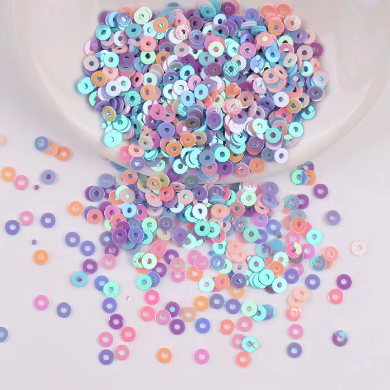 Glänzende runde PVC Perlen in Lila und Multicolour für Kleidung und DIY-Projekte, Durchmesser: 2–4 mm - Bild 2