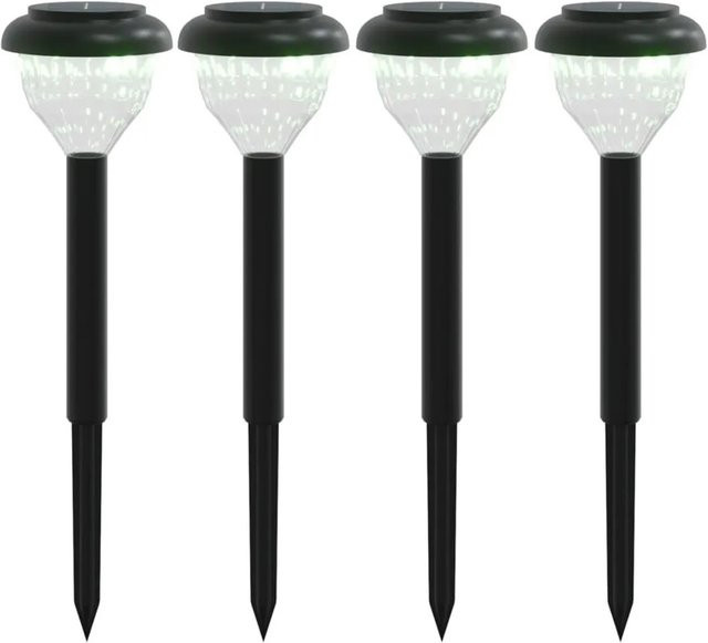 vidaXL Solar-Wegbeleuchtung Set mit Erdspießen, 4 Stück, RGBW LED, Schwarz, IP44 wasserdicht für Garten und Einfahrt - Bild 1