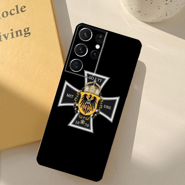 Handyhülle Deutsches 1870 Gott mit Uns Eisernes Kreuz für Samsung Galaxy S25 S24 S23 S22 S21 S20 Ultra S10 Plus S9 Plus und S25 FE in Schwarz - Bild 1