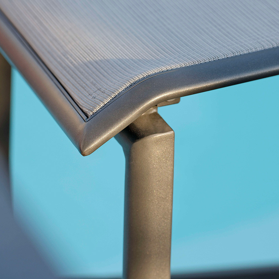 Stern Barstuhl Allround aus Aluminium und Textilene in Anthrazit und Silber, stapelbar - Bild 3