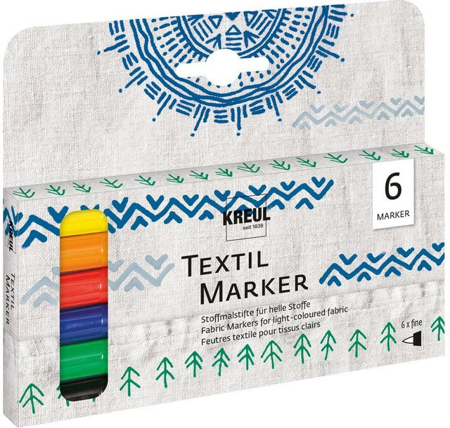 KREUL Textil Marker fine 6er-Set Multicolor für Stoffe - Bild 1