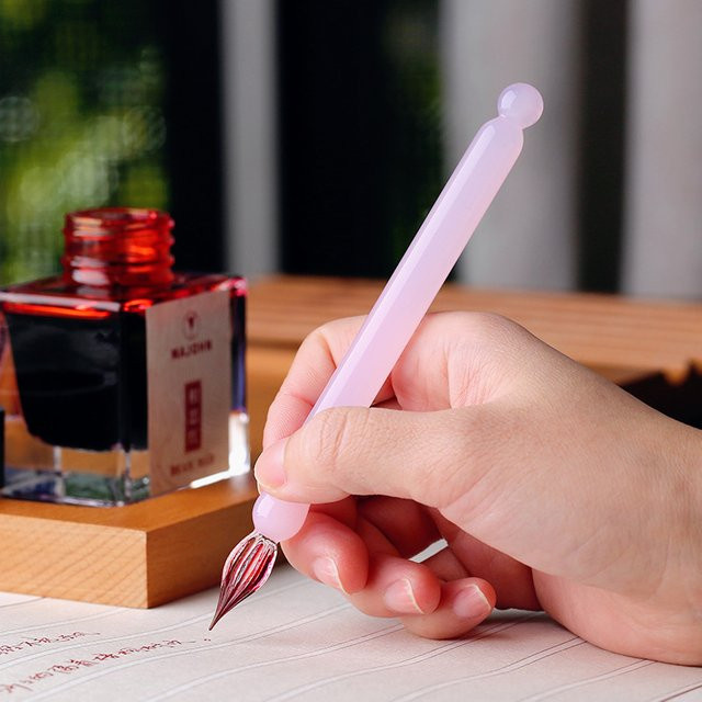 MAJOHN Sakura Snow Mini Short Glass Dip Pen in Pink für Zeichnungen und Kalligrafie - Bild 1