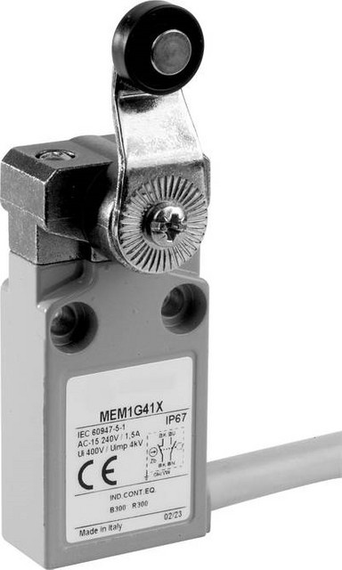 Panasonic Endschalter MEM1G42ZD mit Rollenhebel, 24 V, 5 A, IP67, grau - Bild 1