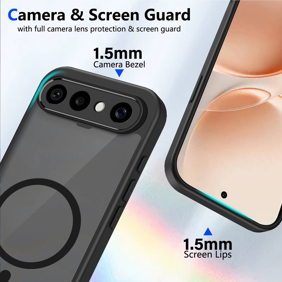 Vivo X300 FE X200 FE Super Frosted Shield Pro Magnetische Kunststoff-Hartschalen-Schutzhülle mit Airbag-Technologie in Schwarz - Bild 3