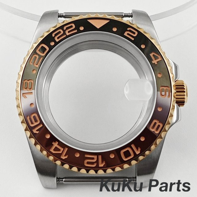 HUANXIAO Uhrengehäuse Edelstahl, Roségold, 40 mm, Unisex - Bild 1