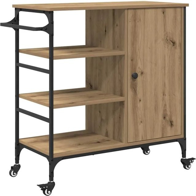 vidaXL Küchentrolley Artisan-Eiche in Braun aus Holzwerkstoff mit Rollen B: 87,5 cm, T: 39 cm, H: 84,5 cm - Bild 1