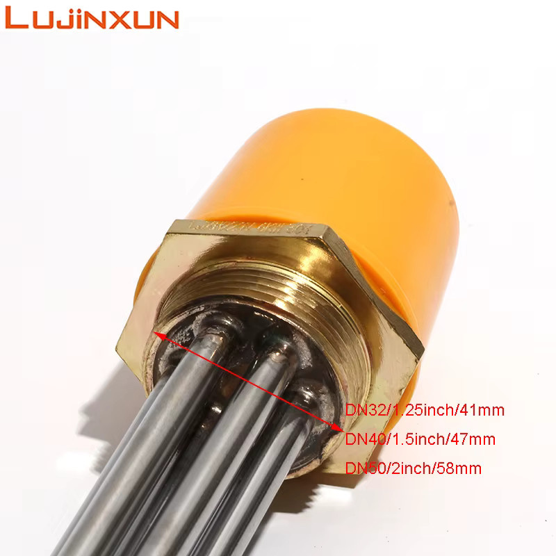 LUJINXUN Elektrisches Tauchrohr-Heizelement in Silber mit Gewinde DN32 (41 mm), DN40 (47 mm) oder DN50 (58 mm) für 3–12 kW TEN für Kessel und Brauanlagen - Bild 2