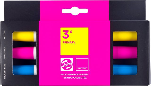 Royal Talens Pantone Marker Set Primary mit Pigmenttinte in Gelb, Rhodaminrot und Process Blue für Profis - Bild 1