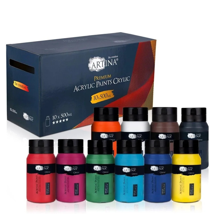 Artina Acrylfarbe Set Mehrfarbig 10-teilig 500 ml pro Flasche - Bild 2