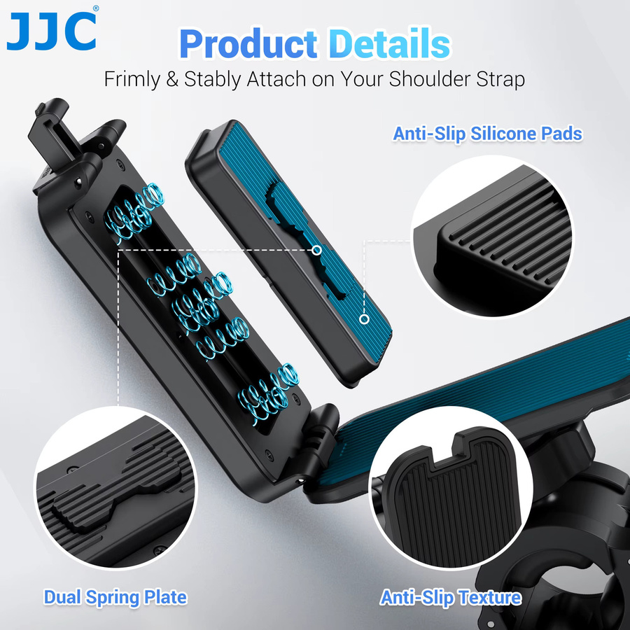 JJC Selfie-Stick-Holster Rucksack-Clip-Halterung in Schwarz für Insta360 X4 X5 ACE Pro 2 GO Ultra DJI Action 6 5 GoPro 13 12 11 Action Camera Zubehör - Bild 6