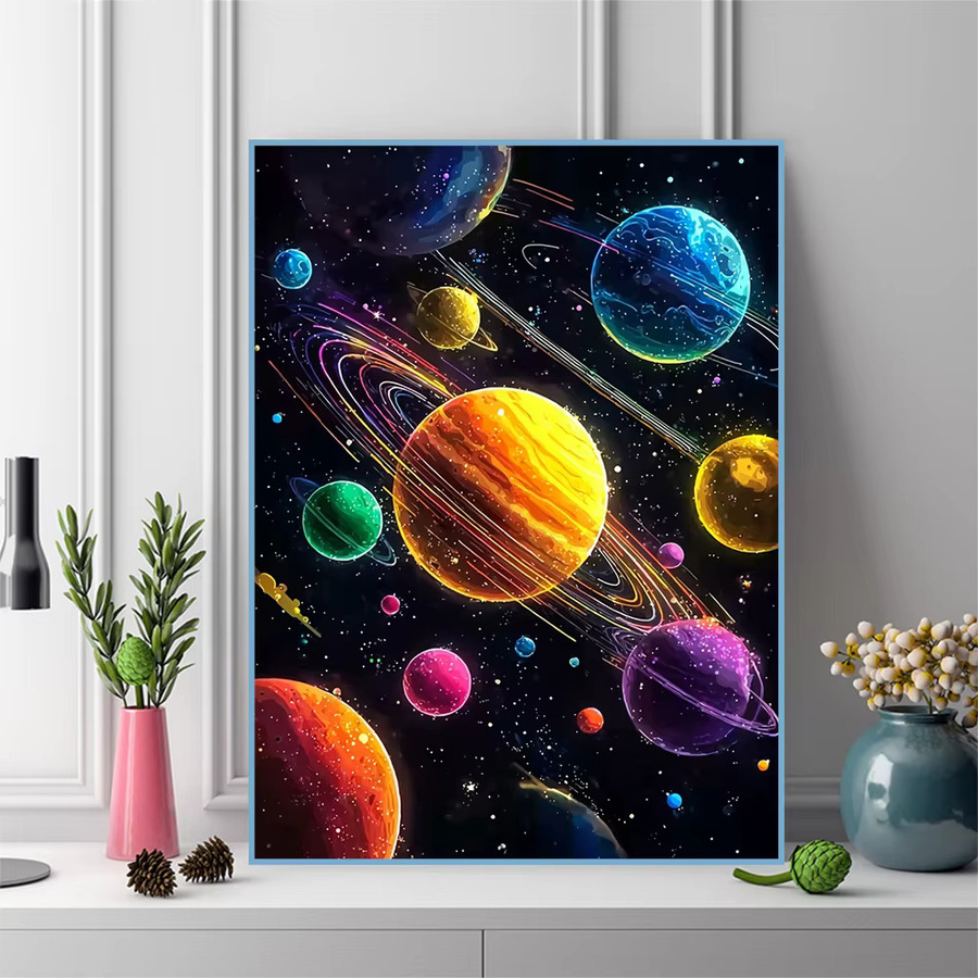 EverShine DIY Mond-Diamantmalerei Landschaft Mosaik Bild in Mehrfarbig mit Rundem Design - Bild 3