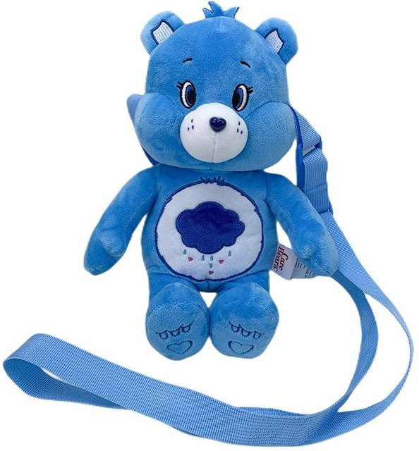Care Bears Regenbogenbär Plüschtier blau mit herzförmigem Rucksack - Bild 1
