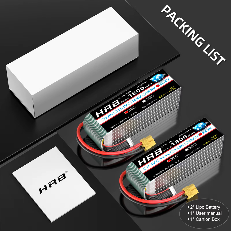HRB Lipo Batterie, 1/2 Pack, 6S 22,2 V 1800 mah 50C - Bild 6