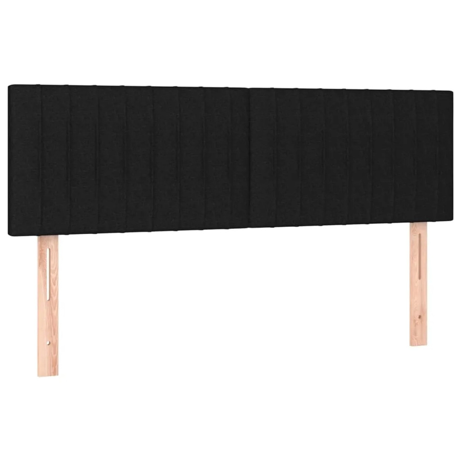 vidaXL LED Kopfteil Schwarz mit USB-Ladeport und integrierter Beleuchtung, Stoff, B: 144 cm, T: 5 cm, H: 78-88 cm - Bild 2