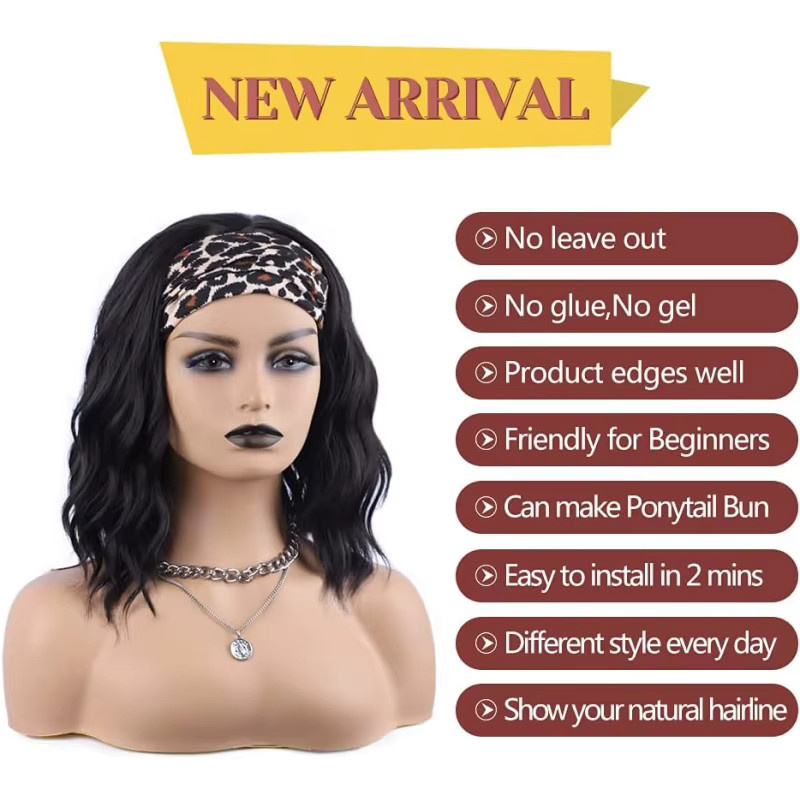 Suri Hair Bob-Perücke, kurze gewellte Synthetik-Perücke, Schwarz, 40,6 cm - Bild 2