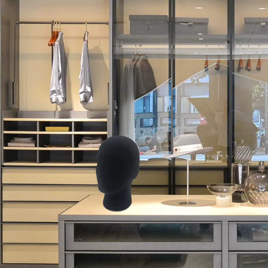 APWIKOGER Schaumstoff-Mannequin-Kopf in Schwarz für Hüte, Perücken und Brillen als stabiler Display-Ständer - Bild 5