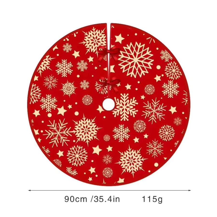 VIKAMA Weihnachtsbaum Rock mit rotem Schneeflocken-Stern Design als Tischdekoration - Bild 3