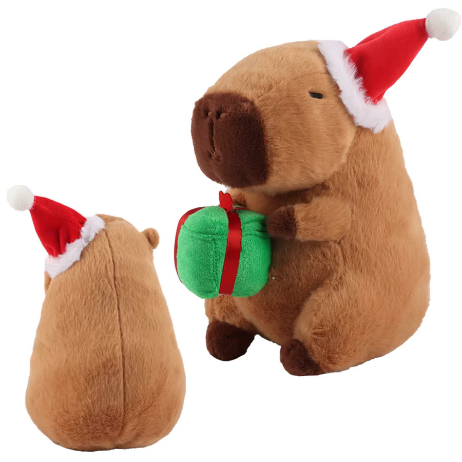 BOOKFONG Capybara Plüschtier Braun als Weihnachtsdekoration - Bild 3