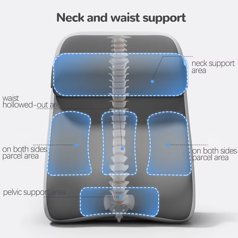 HEHUAI HT XL Lesekissen Ergonomisches Keilkissen mit Seitentaschen und abnehmbarem waschbarem Bezug in Schwarz und Grau - Bild 3