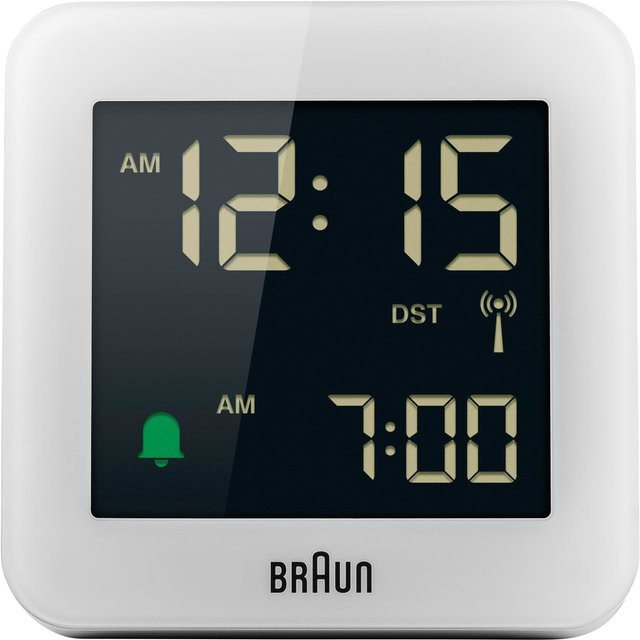 Braun Digitaler Funk-Wecker in Weiß - Bild 1
