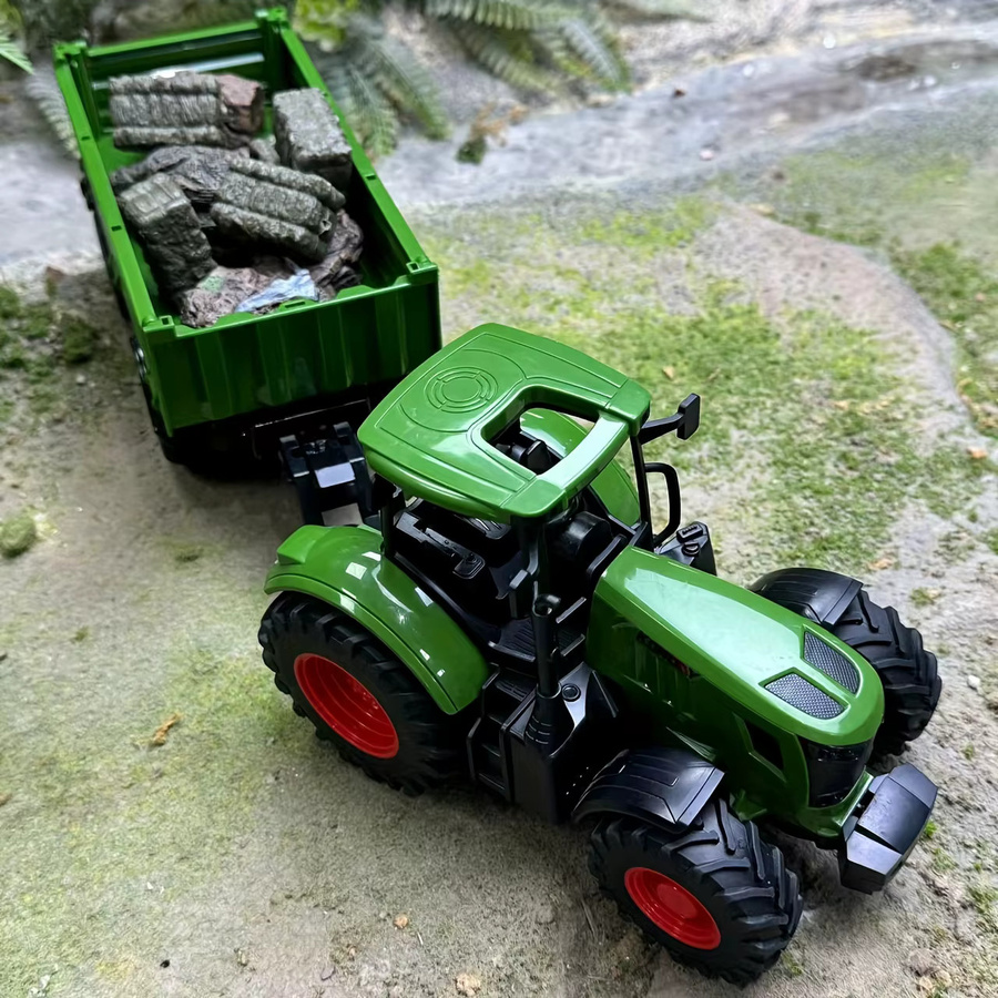 HRZPACT Farmtraktor-Spielzeug mit Anhänger, Set, Grün, Kunststoff - Bild 4
