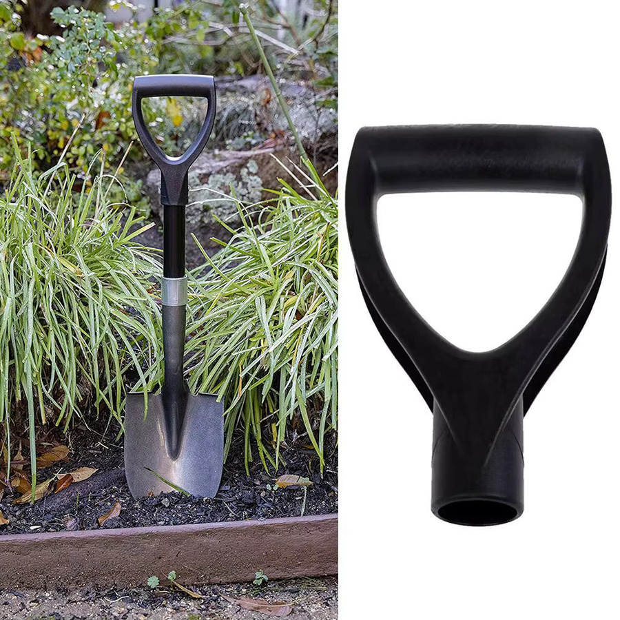 KITPIPI D-förmiger Ersatzgriff für Schneeschaufeln und Gartenwerkzeuge aus Stahl und schwarzem Kunststoff - Bild 3