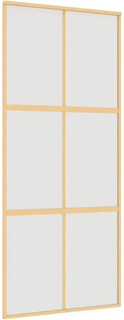 vidaXL Schiebetür in Gold aus mattem ESG-Glas und Aluminium, B/H: 90 x 205 cm - Bild 1