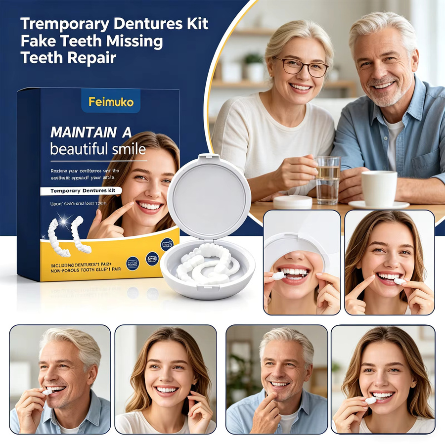 Feimuko Künstliche Zähne Veneer-Abdeckung, Unisex, Wiederverwendbar - Bild 4