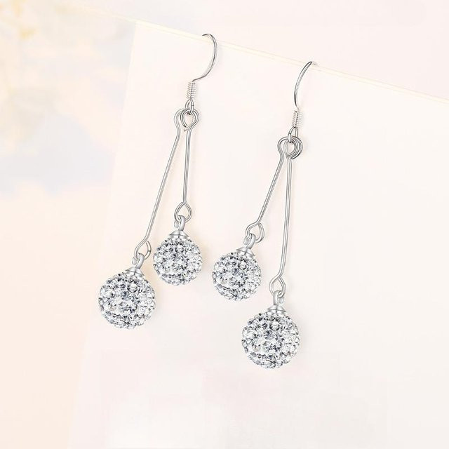 Wucifang Jewelry Ohrringe, Quaste, Strasskugel, Damen, weiß - Bild 1
