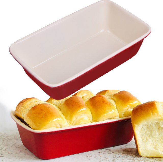 LEICTORY Brotbackform aus Carbonstahl mit Antihaftbeschichtung, rechteckig, Rot - Bild 1