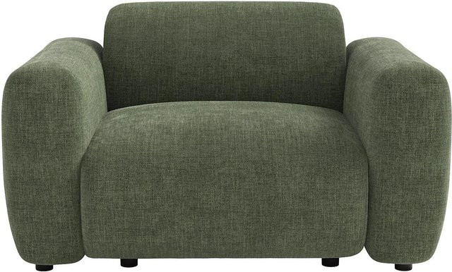 Vente-unique Sessel Pogni in Grün mit gerader Rückenlehne und Armlehnen - Bild 1