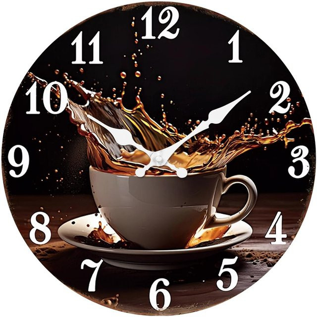 Stilvolle Wanduhr aus Holz in Braun mit Quarzwerk von Linyi Toy, Durchmesser: 40,64 cm - Bild 1