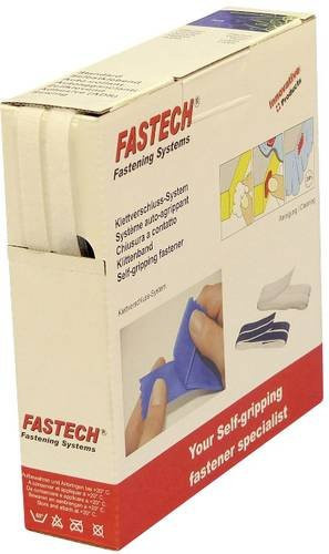 FASTECH B10-SKL000010 Klettband zum Aufkleben mit Hotmelt-Haftung, Weiß, Länge: 10 m, Breite: 1 cm - Bild 1
