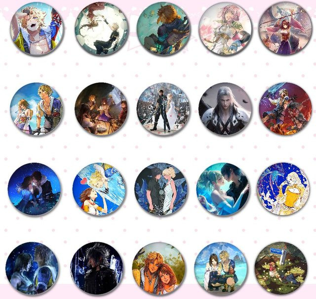 Final Fantasy Brosche, Runde Abzeichen, Cartoon Idol Cosplay - Bild 1