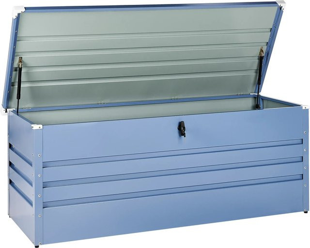 Beliani Truhe CEBROSA aus verzinktem Stahl in Blau, B/T/H: 70 x 165 x 67 cm - Bild 1