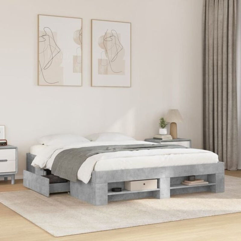 Vidaxl Funktionsbett aus Holzwerkstoff in Grau, B/T/H: 150 x 200 cm - Bild 1