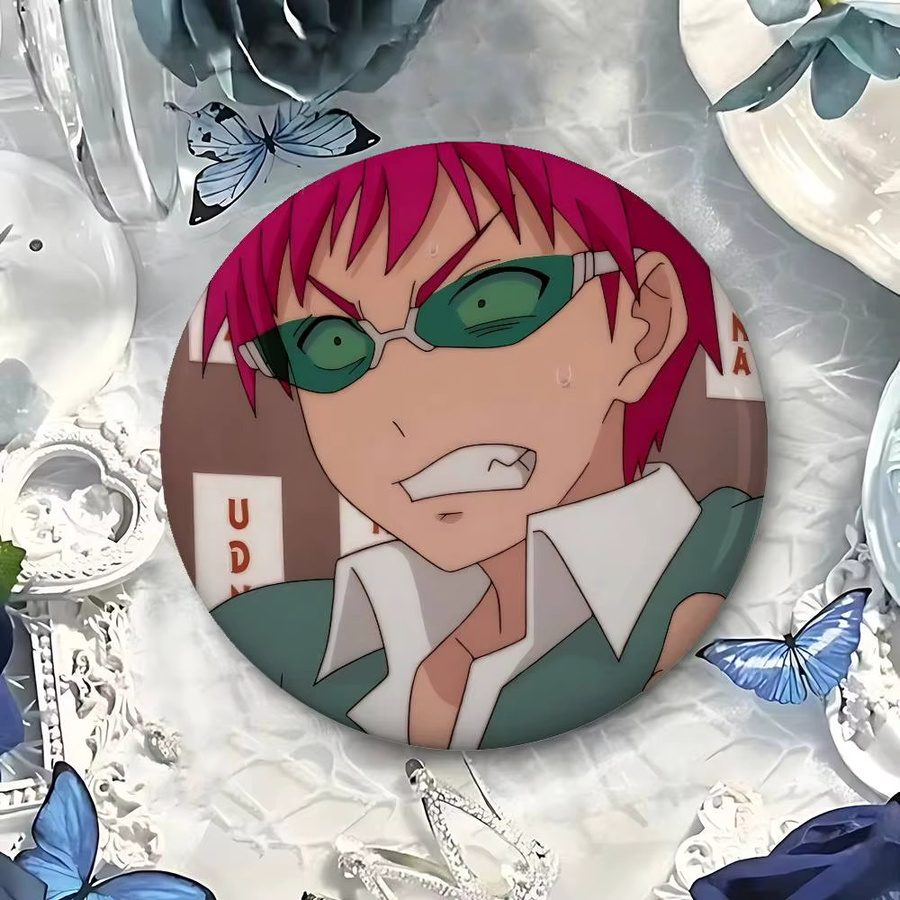 Saiki K Emaille-Pins, runde Abzeichen, Weißblech - Bild 6