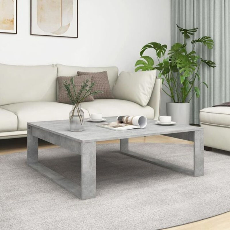 Moderner Couchtisch aus Holzwerkstoff von vidaxl in Betongrau, B/T/H: 100 x 100 x 35 cm - Bild 1