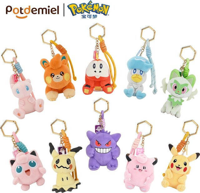 Potdemiel Pokémon Pikachu Gengar Mew Sprigatito Mimikyu Plüschtier, Schlüsselanhänger, Bunt / Mehrfarbig - Bild 1