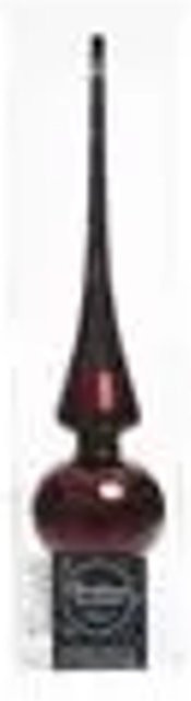 Kaemingk Christbaumspitze aus Glas in Ochsenblut Rot Glänzend, Durchmesser: 6 cm, Höhe: 26 cm - Bild 1