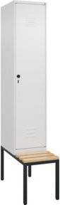 C+P Spind Classic PLUS Garderobenschrank mit Sitzbank, 1 Abteil, Farbe: Grau, B/T/H: 212,0 x 40,0 x 81,5 cm - Bild 1