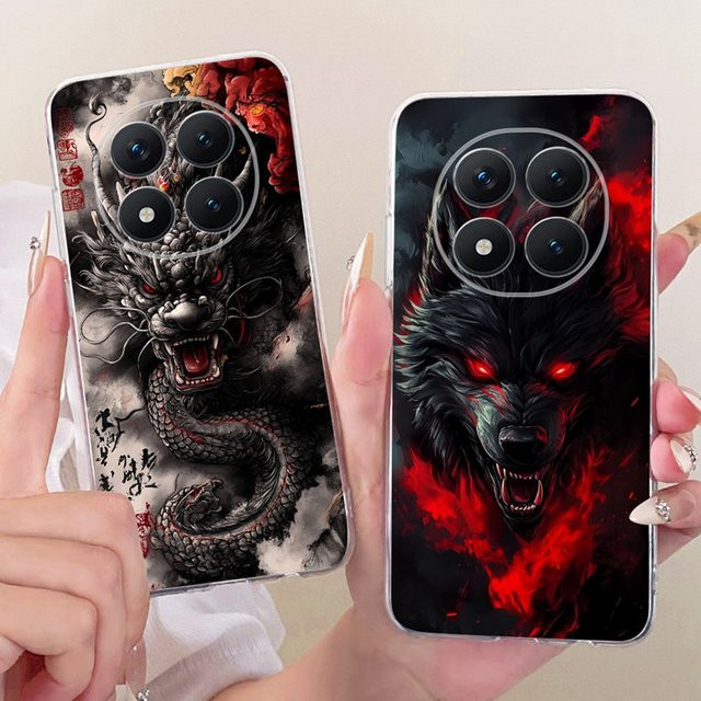 Xiaomi Handyhülle aus weichem Silikon-TPU mit Drachen, Wolf oder Tiger Design für Redmi Note 15 Pro 4G, Redmi Note 15 4G/5G, Multicolor - Bild 1