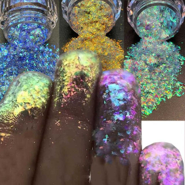 MingLee Nagel Pulver, Chamäleon Glitter Flakes, Schimmernd - Bild 1