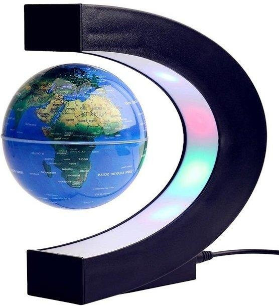 LED-beleuchteter schwebender magnetischer Globus in Blau für deinen Schreibtisch - Bild 1