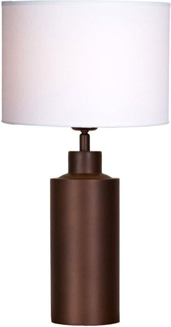 PR Home Solo Tischlampe in Braun mit Stoffschirm und Metallfuß, B/T/H: 30 x 46 x 45 cm - Bild 1