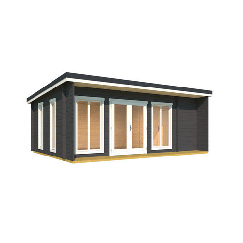 Lasita MAJA Gartenhaus Japan in Blockbohlenbauweise mit Pultdach, Carbongrau, B/T/H: 648 x 251 x 470 cm - Bild 3